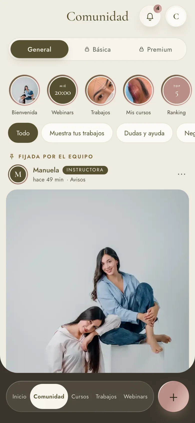 La comunidad de alumnas en el portal de la Academia KikiBrows